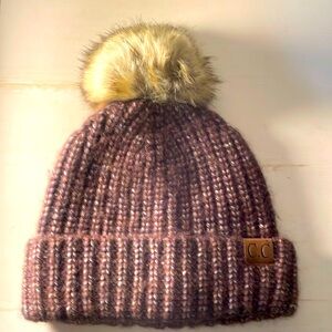 CC Cranberry Pom Hat